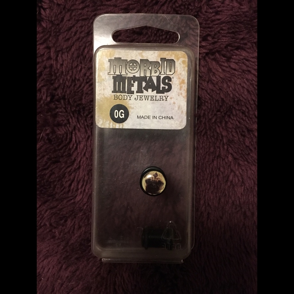 Morbid metals body jewelry - black plugs 0g